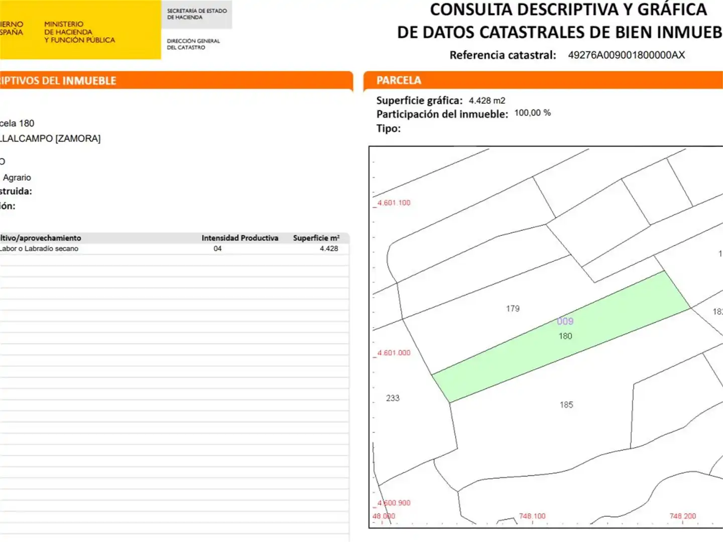 Jardín de Terreno en venta en Villalcampo