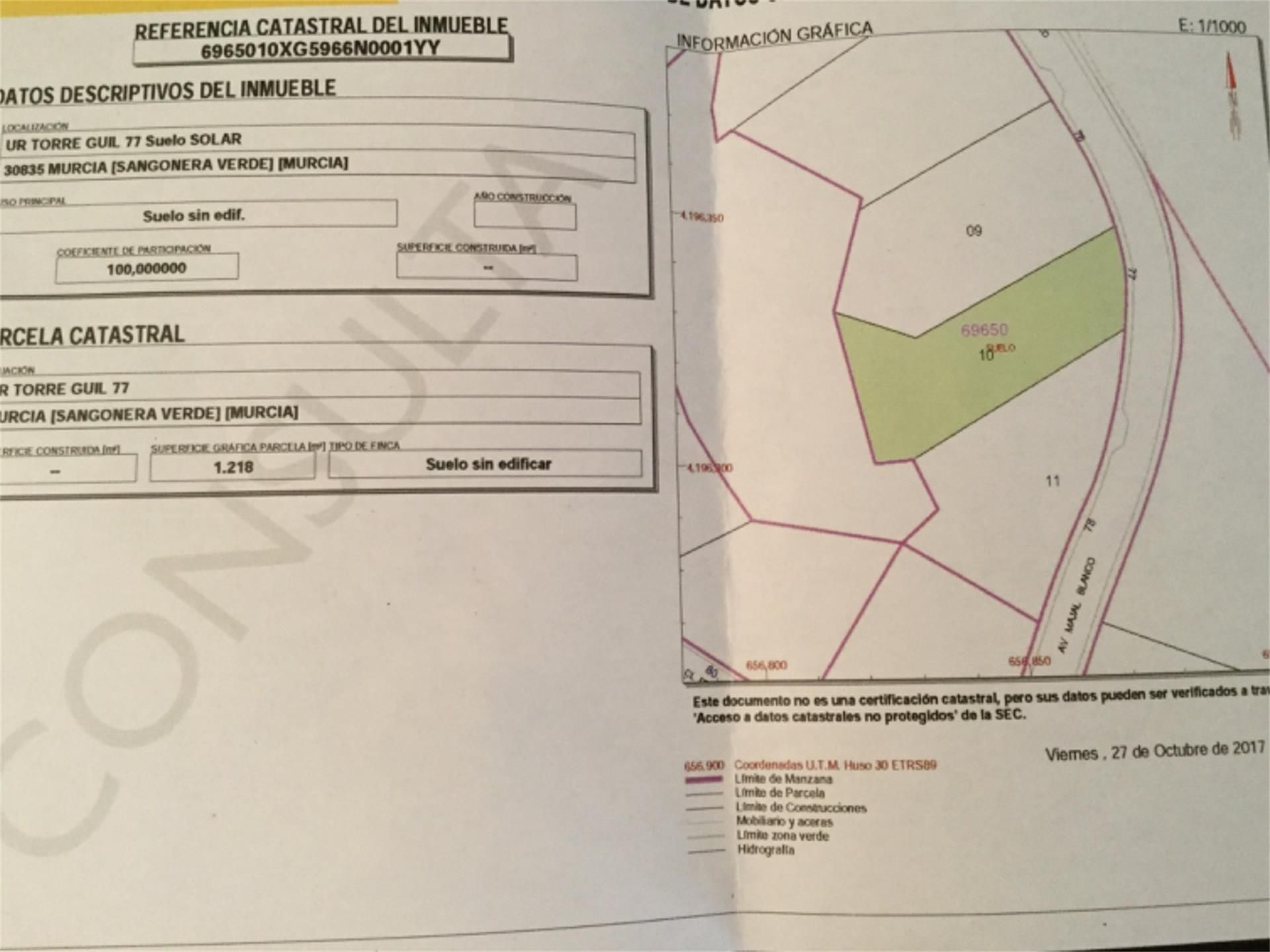 Constructible Land for sale in  Murcia Capital
