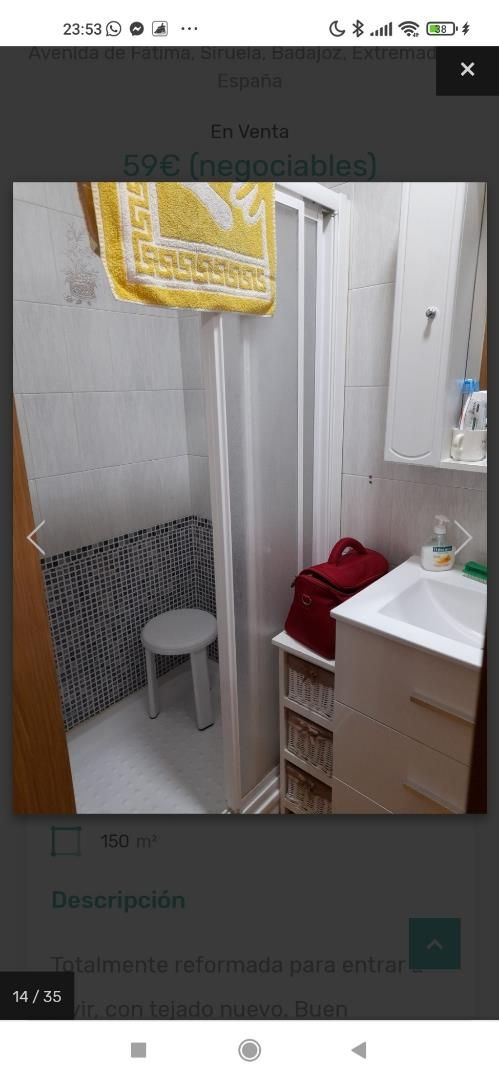 Bathroom of Flat for sale in Siruela  with Air Conditioner, Parquet flooring and Oven