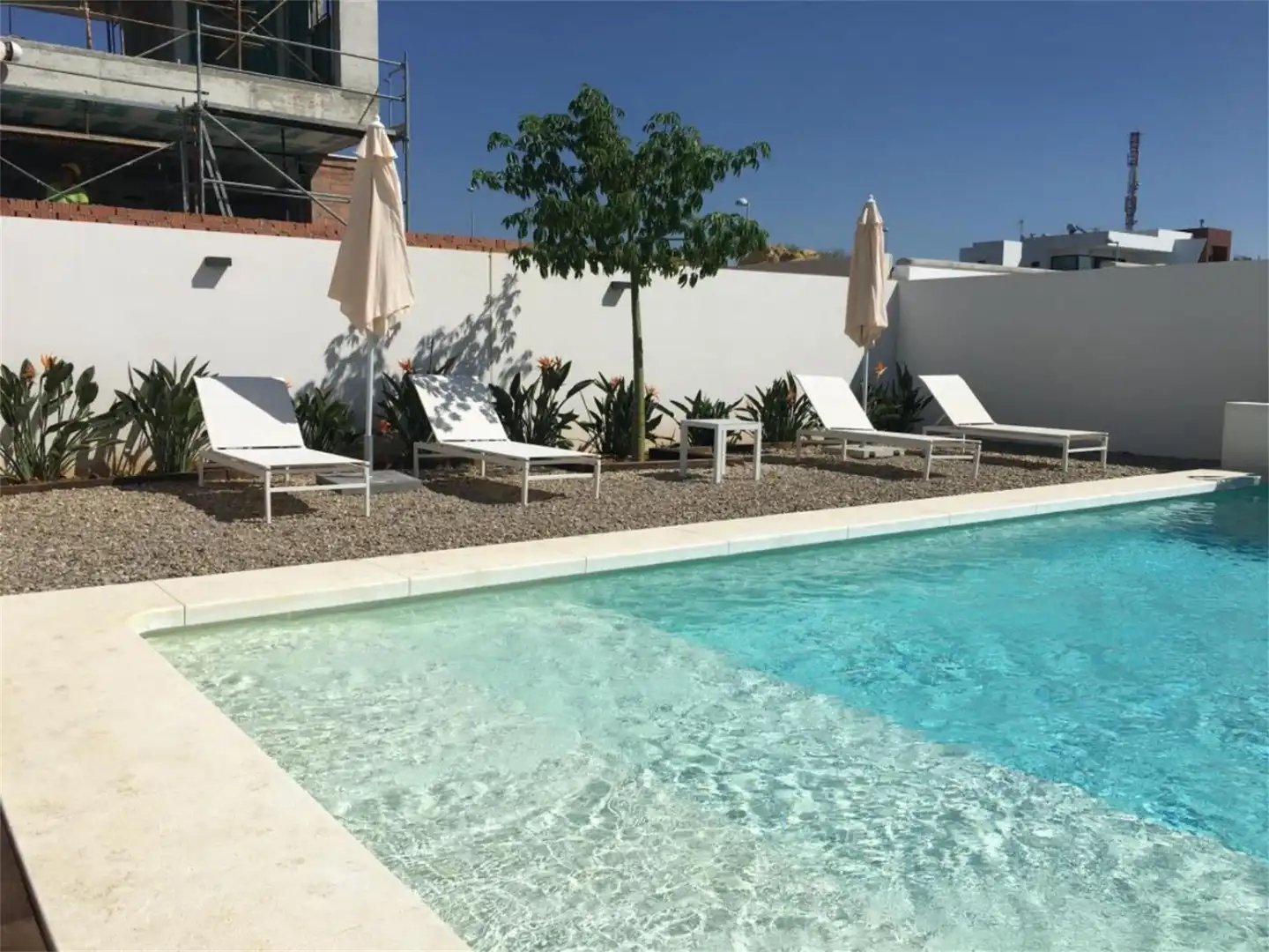 Piscina de Pis de lloguer en Conil de la Frontera amb Aire condicionat, Jardí privat i Terrassa