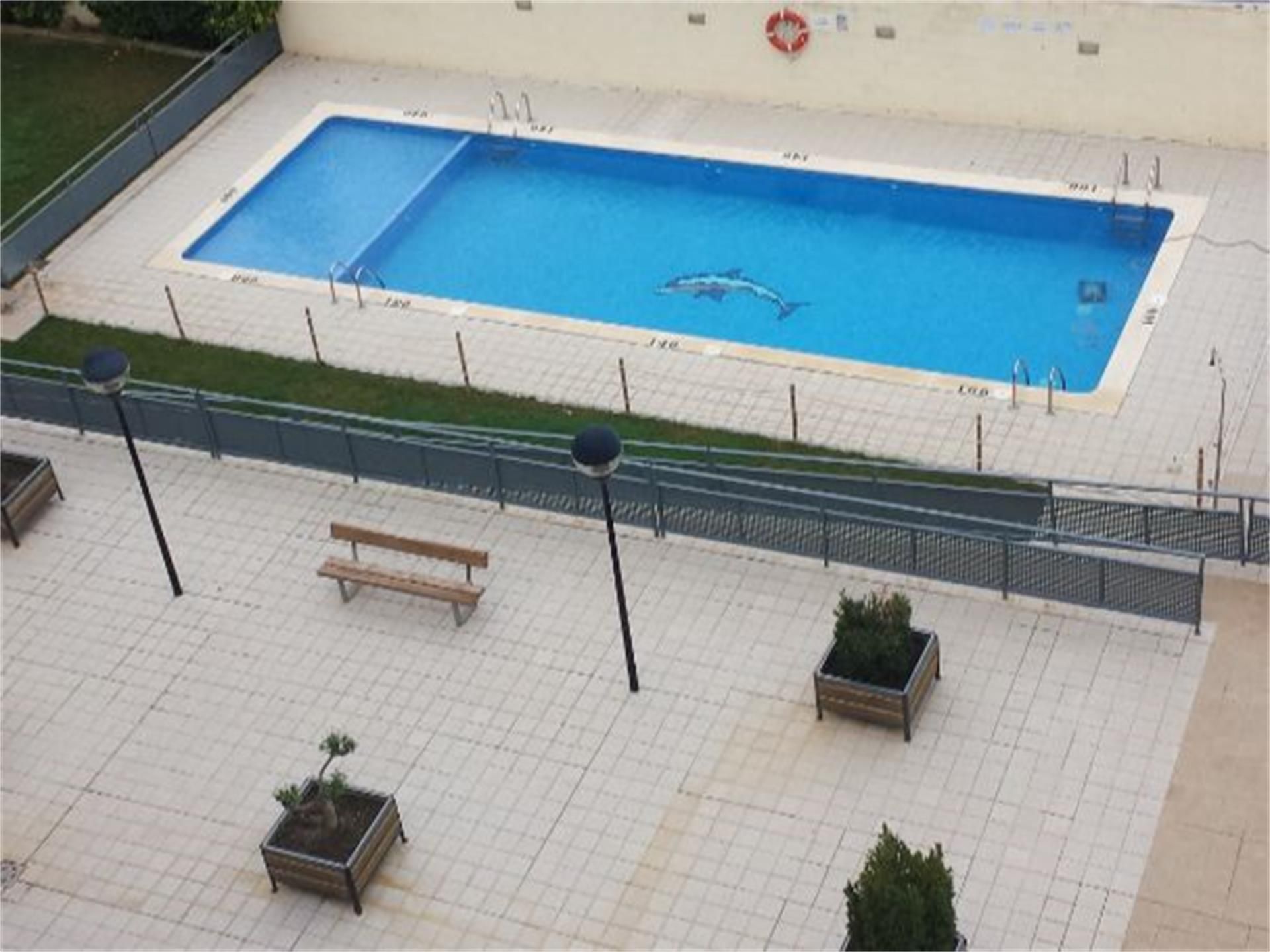 Schwimmbecken von Wohnung miete in Caspe mit Klimaanlage, Heizung und Privatgarten