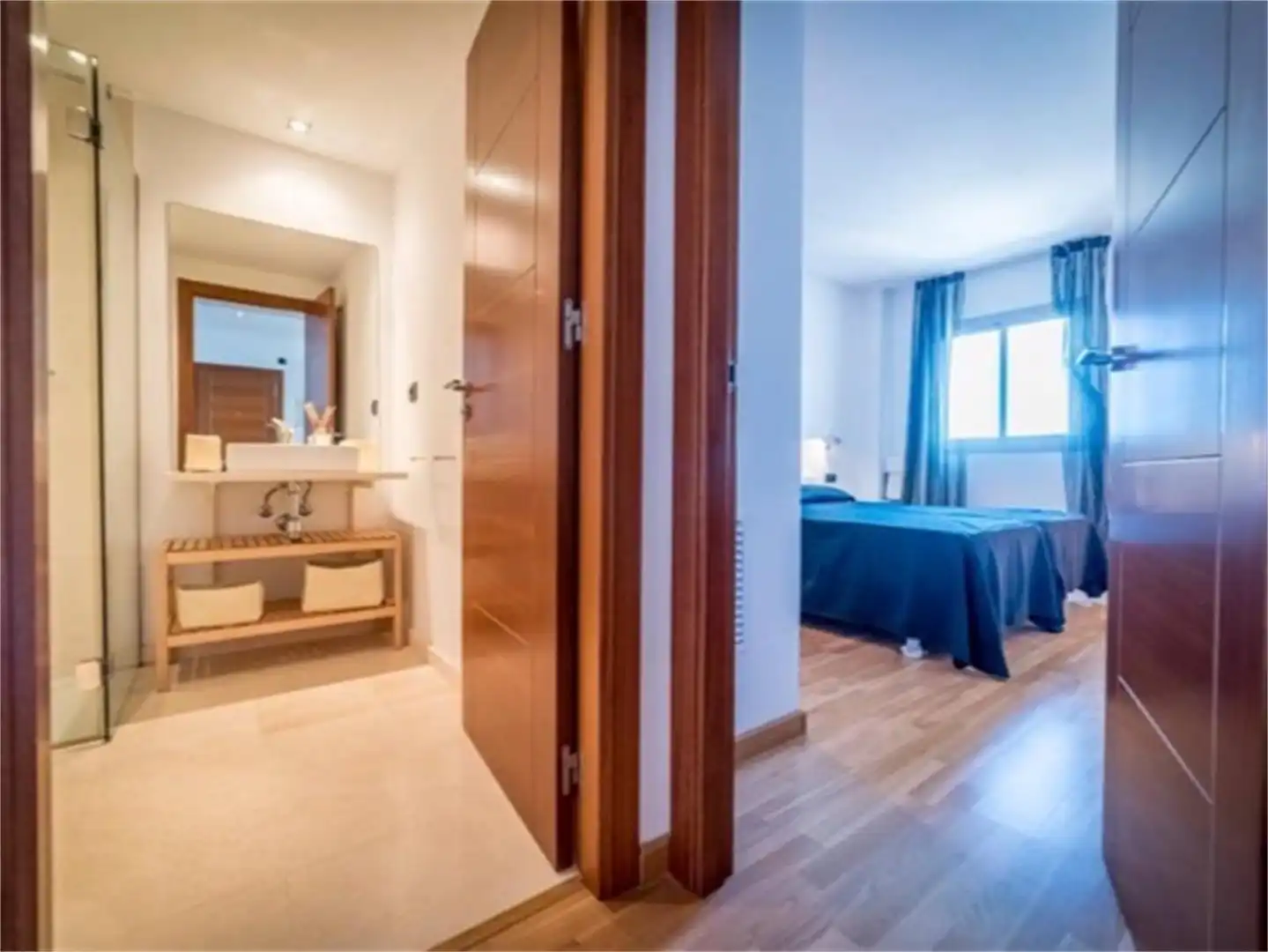 Bedroom of Flat for rent in Sant Josep de sa Talaia  with Air Conditioner, Heating and Parquet flooring