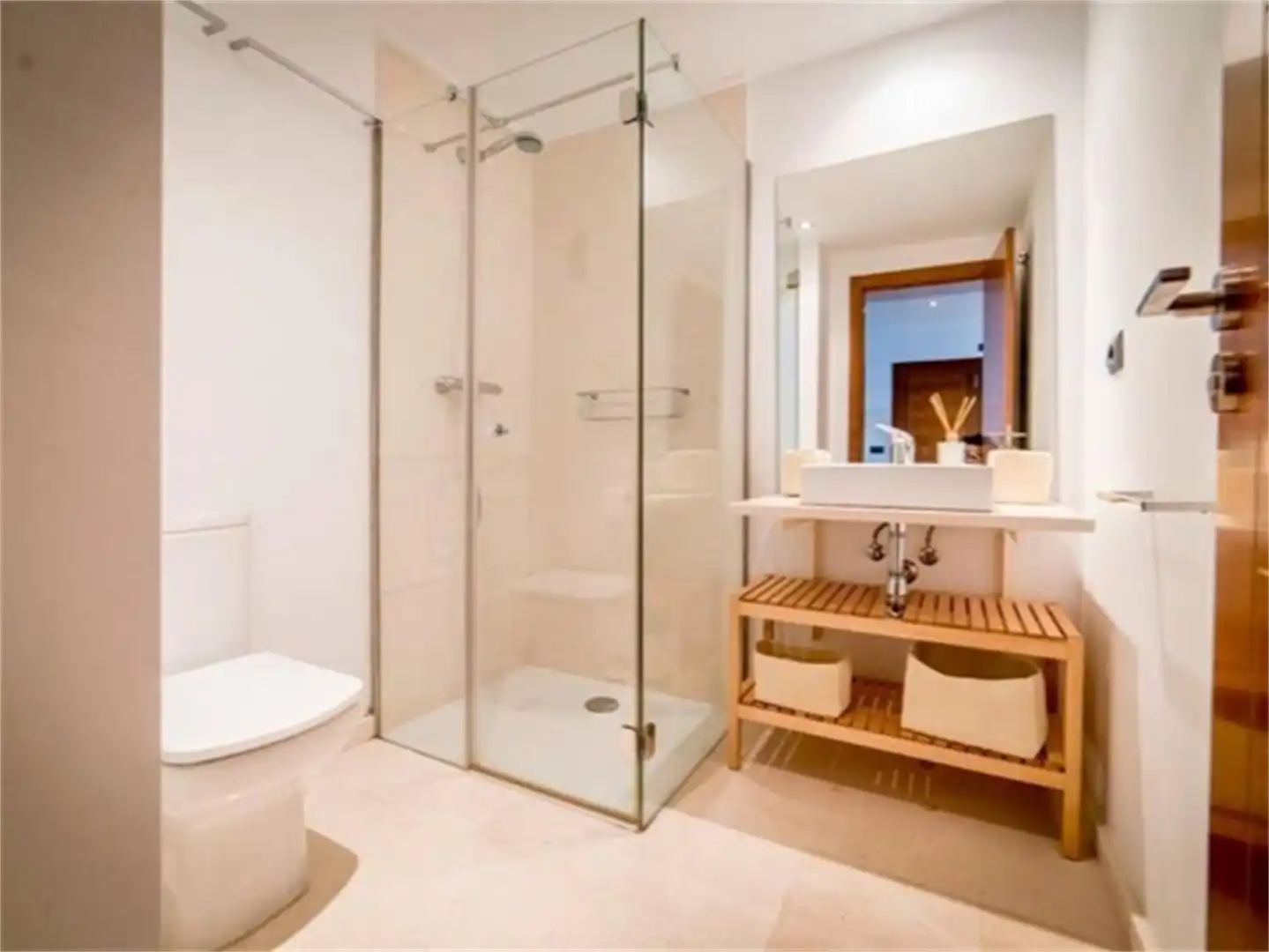 Bathroom of Flat for rent in Sant Josep de sa Talaia  with Air Conditioner, Heating and Parquet flooring