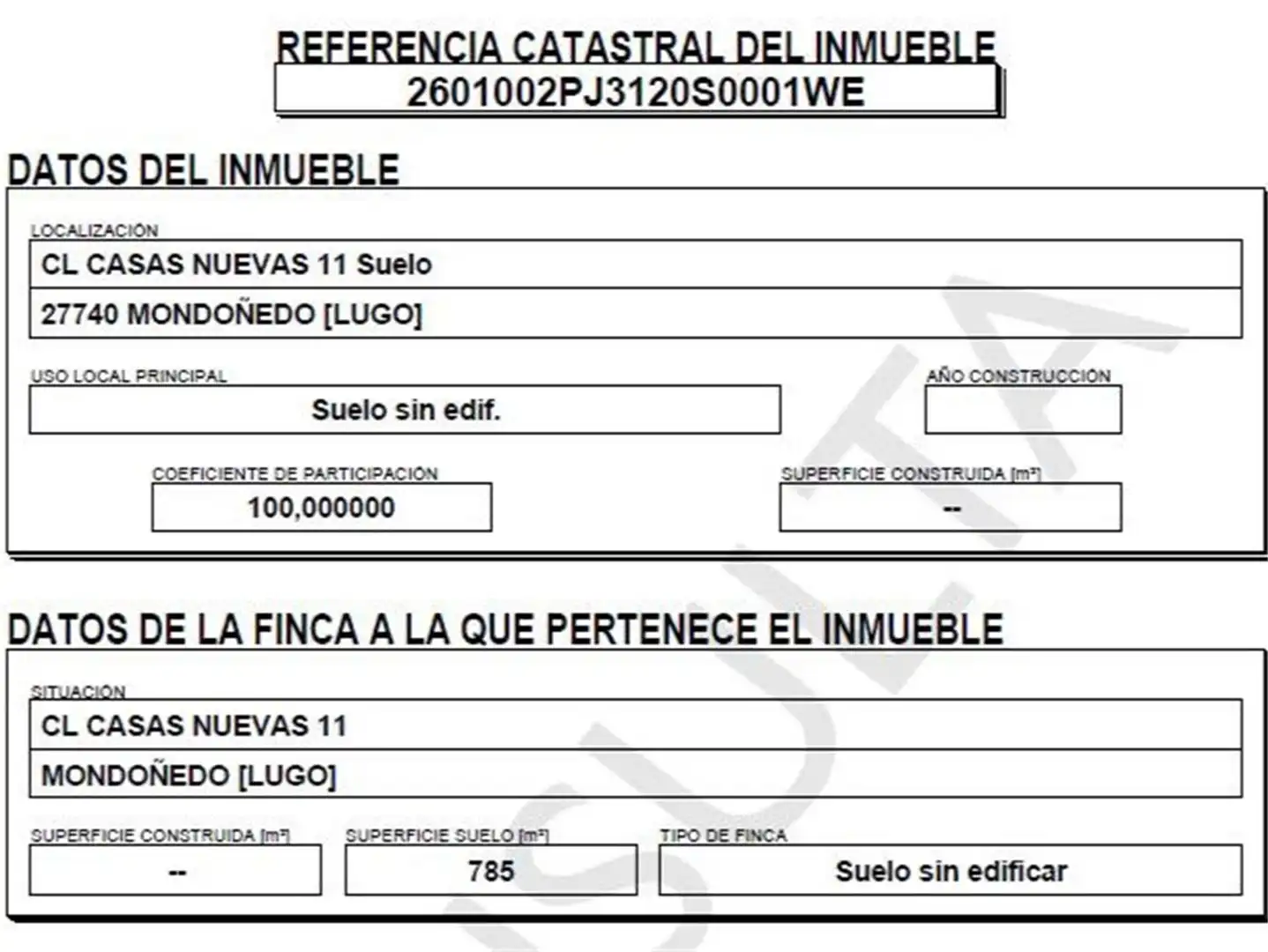 Bebaubares Gelände zum Verkauf in Mondoñedo