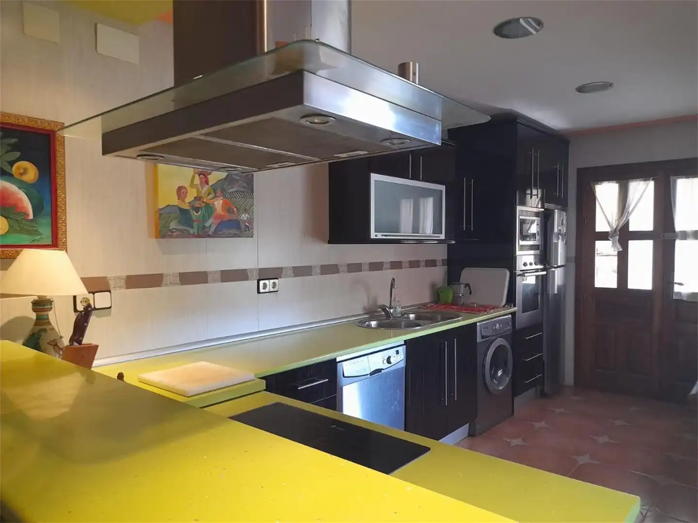 Cuina de Casa adosada en venda en Viso del Marqués amb Aire condicionat, Jardí privat i Parquet
