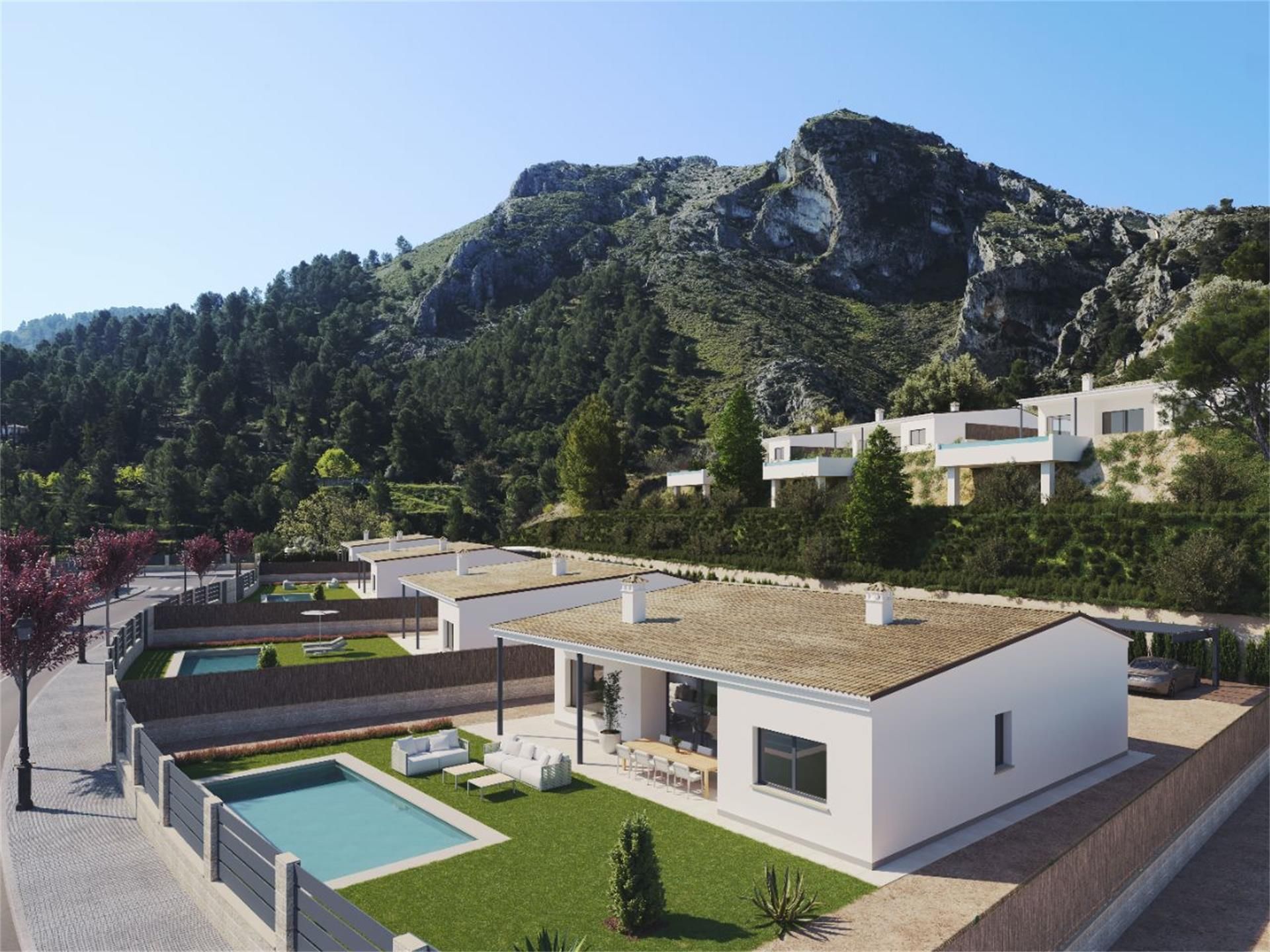 Vista exterior de Casa o xalet en venda en Penàguila amb Calefacció, Jardí privat i Terrassa