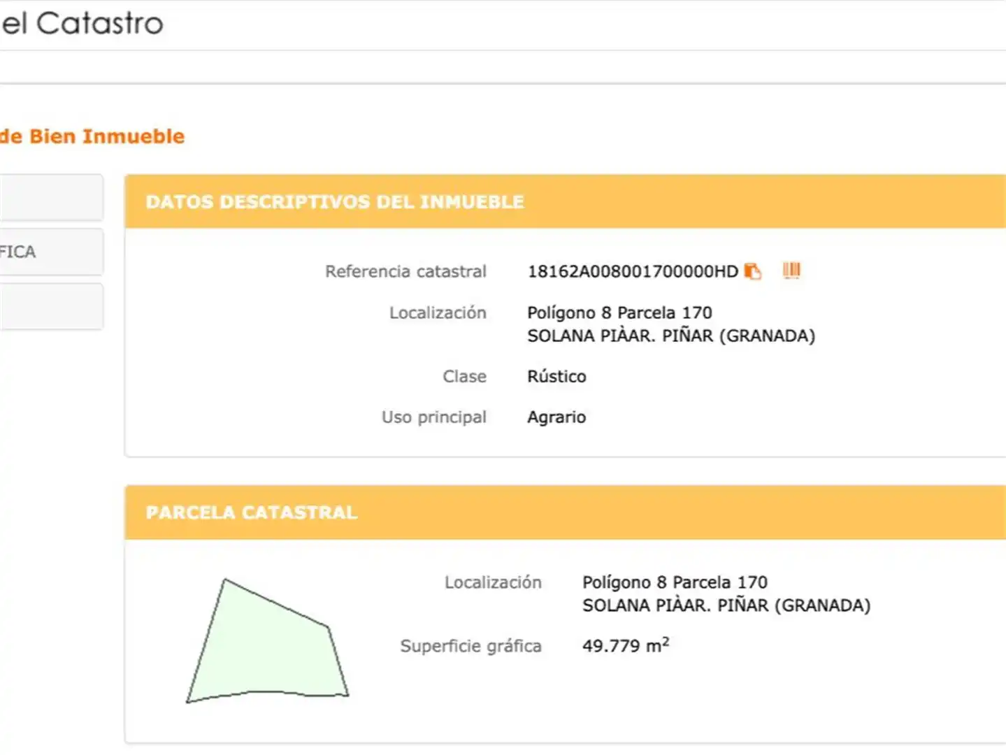 Finca rústica en venta en Carretera de Bogarre, Píñar Finca rústica en venta en Píñar