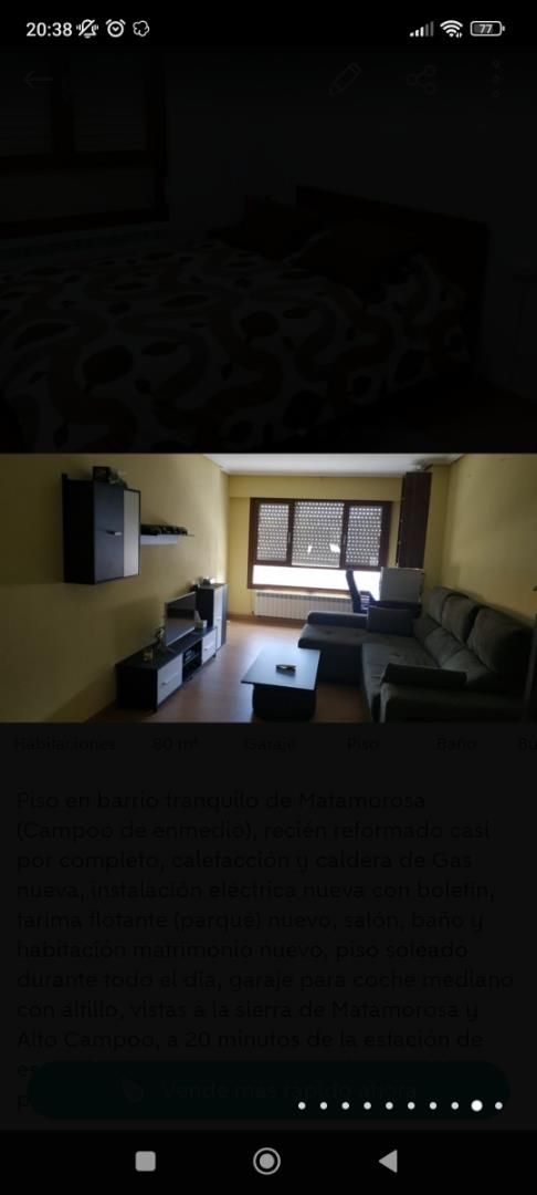 Sala d'estar de Pis en venda en Campoo de Enmedio amb Calefacció, Parquet i Moblat