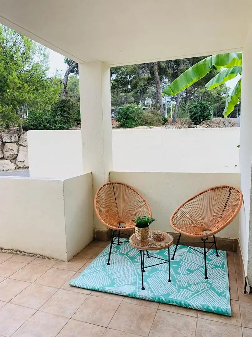 Apartamento de alquiler en Carretera de la Costa, 61, Pla de Maset - Cap de Salou Terraza de Apartamento de alquiler en Salou con Aire acondicionado, Calefacción y Lavadora