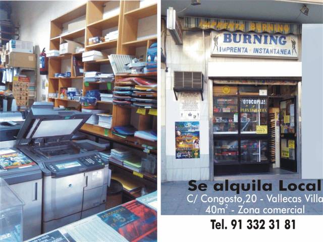 Local comercial en Alquiler en Calle del Congosto en Casco Histórico de Vallecas