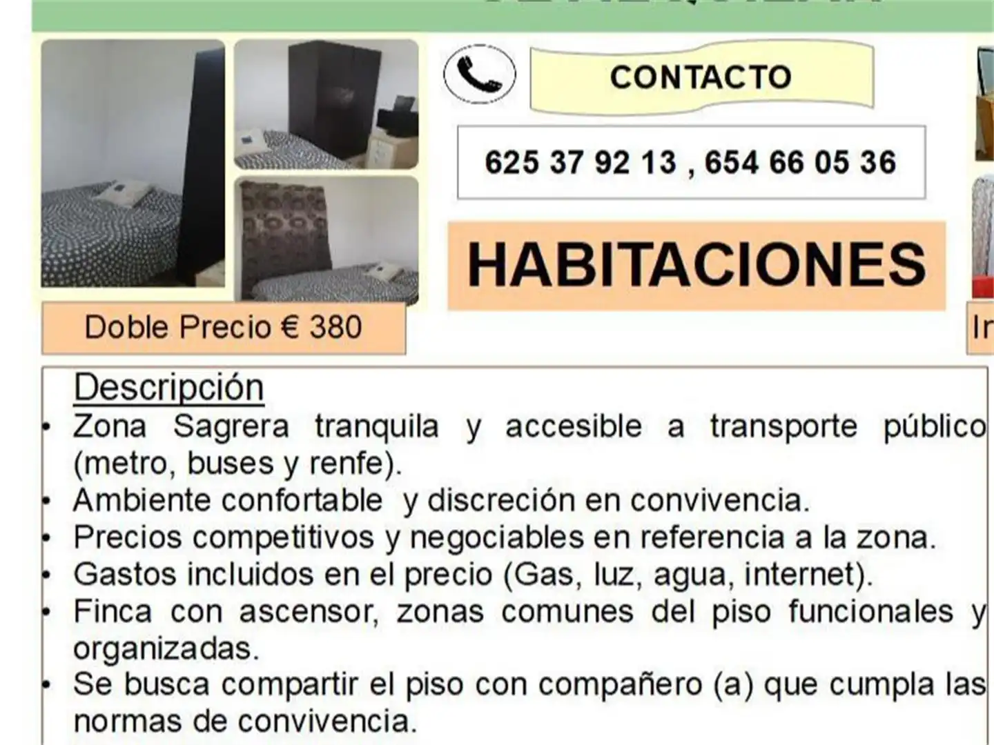 Habitación en Carrer del Cardenal Tedeschini, La Sagrera Piso para compartir en Barcelona con Amueblado