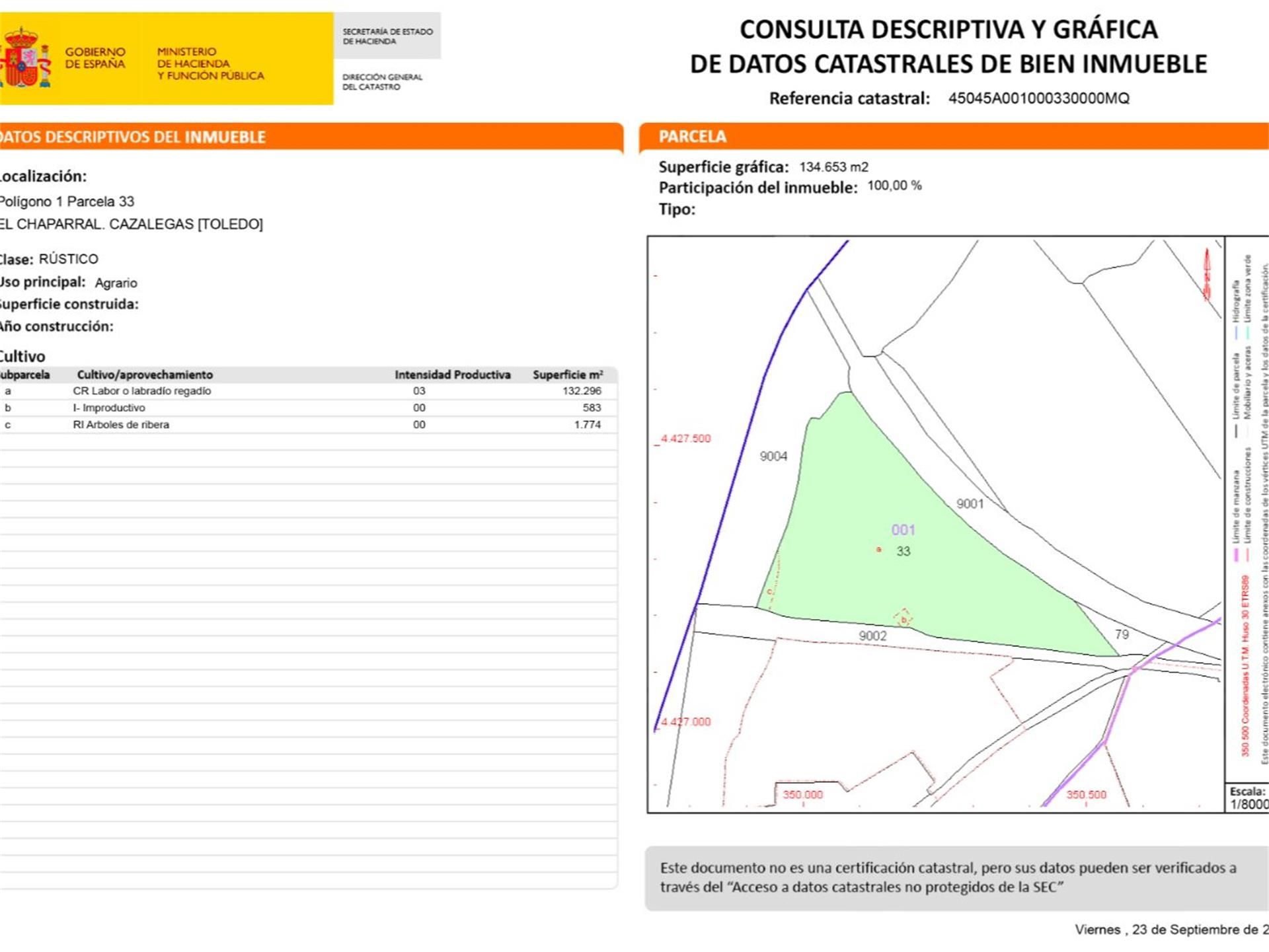 Non-constructible Land for sale in Cazalegas