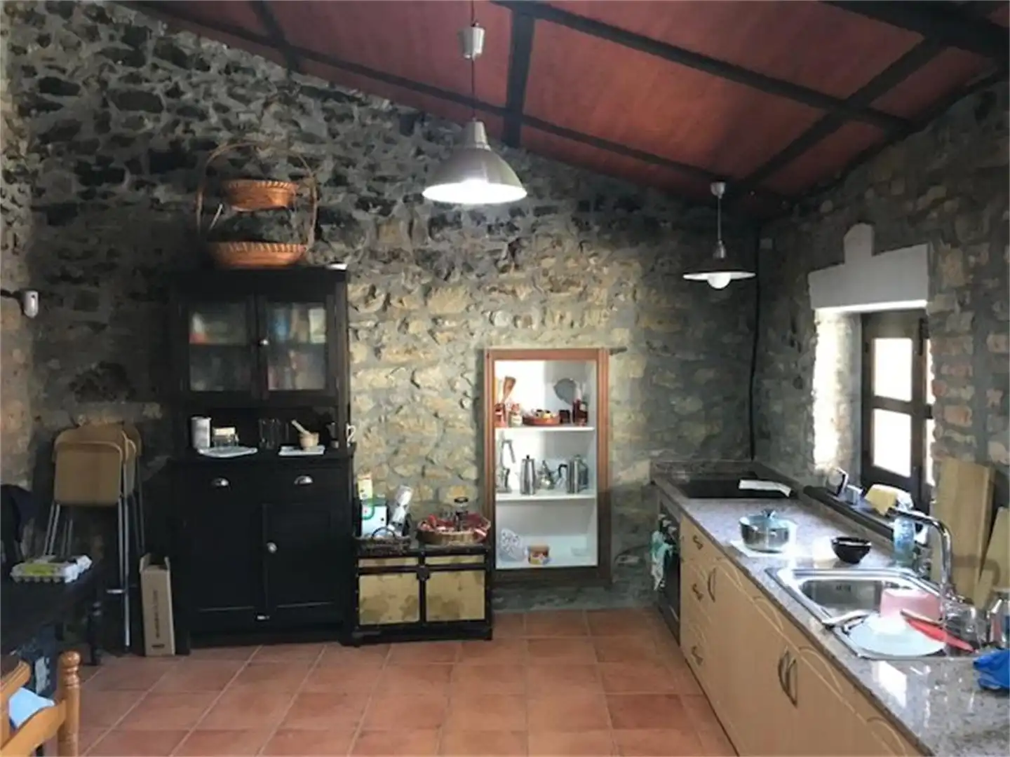 Cocina de Finca rústica en venta en Langreo con Jardín privado y Terraza