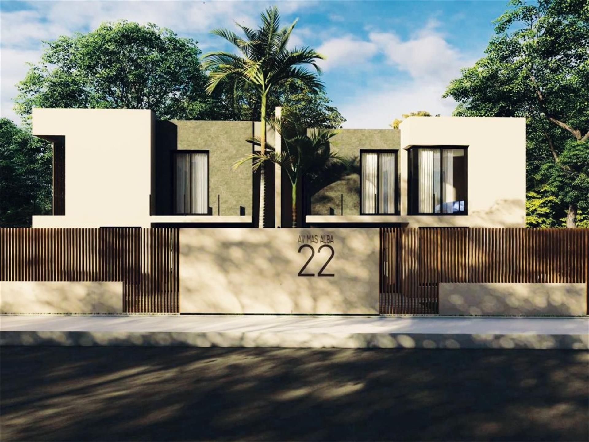 Exterior view of Single-family semi-detached for sale in Sant Pere de Ribes  with Air Conditioner, Terrace and Swimming Pool