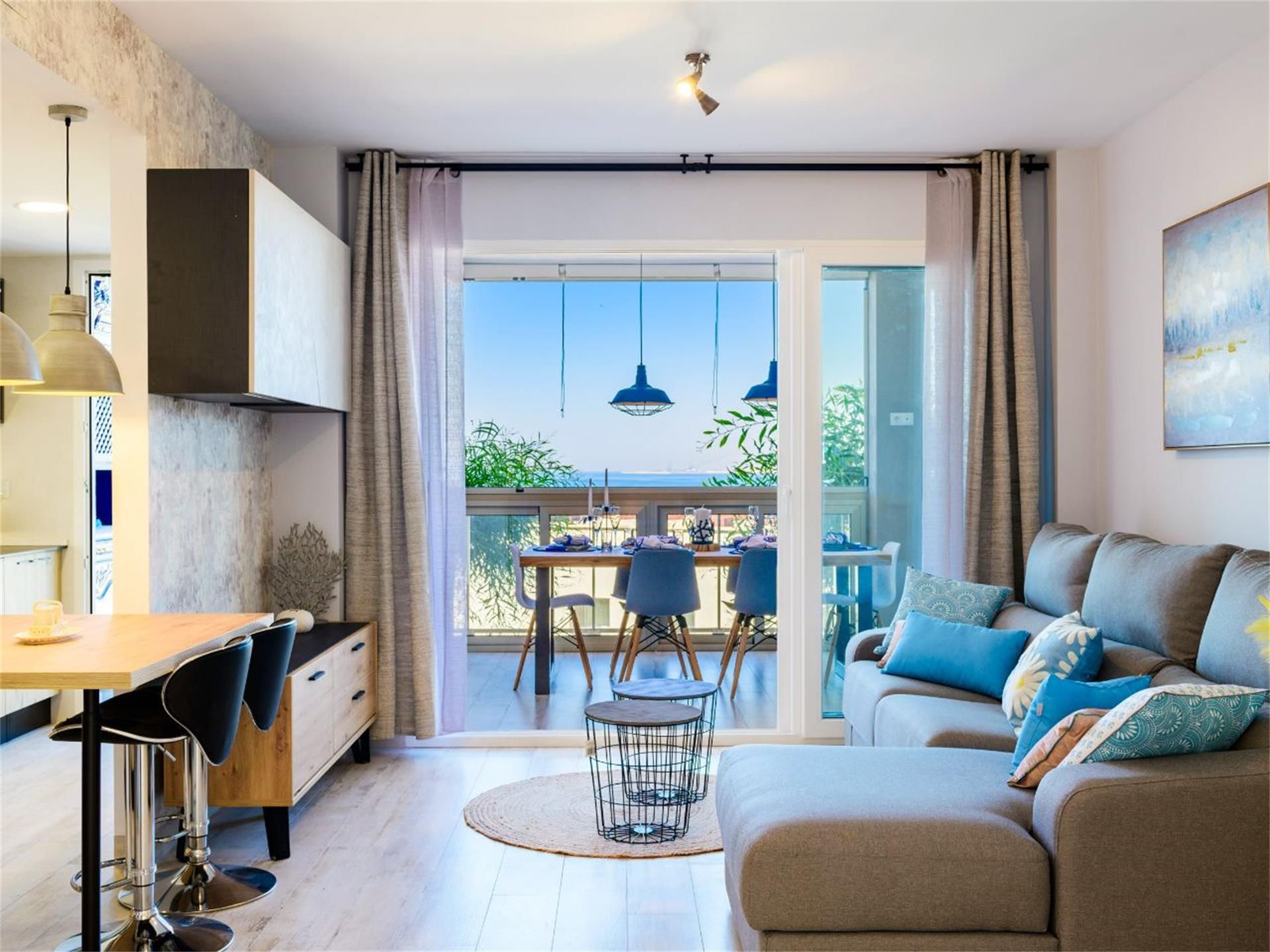 Living room of Flat for sale in Benicasim / Benicàssim  with Air Conditioner, Heating and Private garden