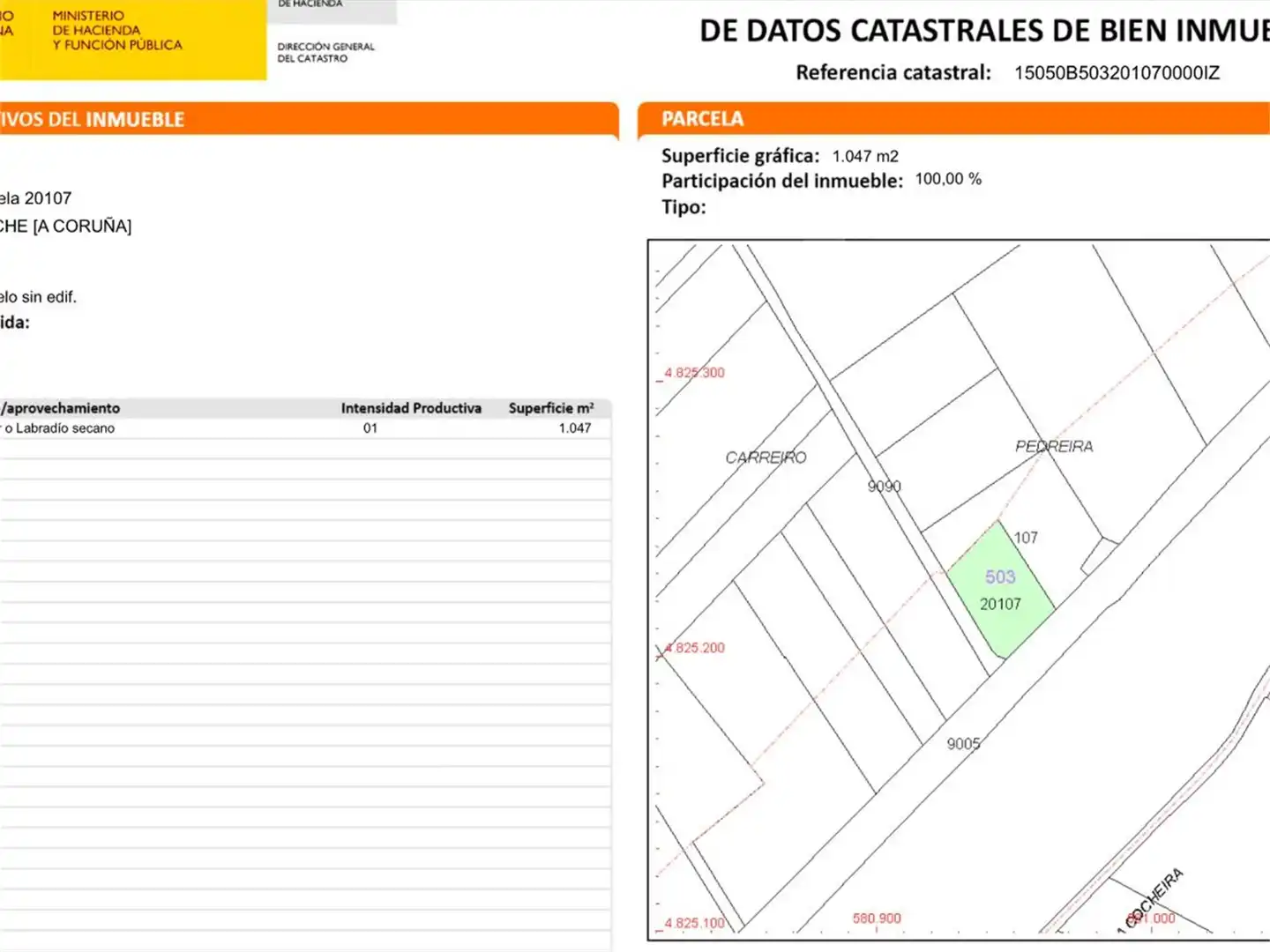 Constructible Land for sale in Mil de Abaixo, Moeche Exterior view of Constructible Land for sale in Moeche