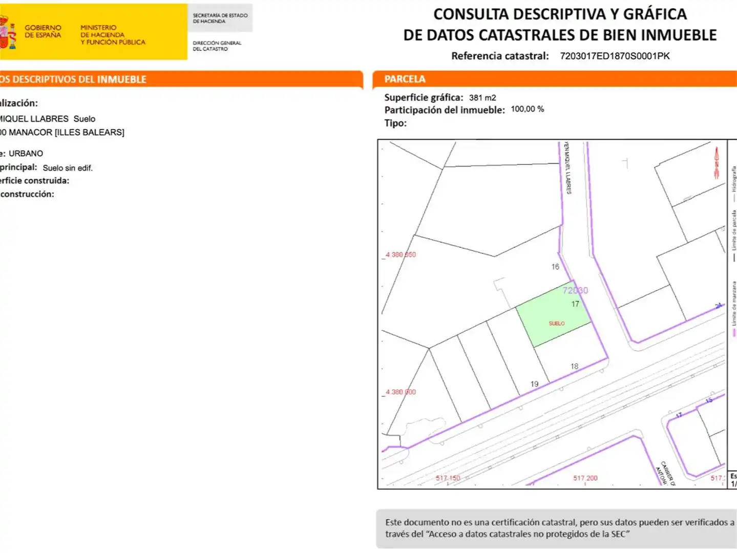 Bebaubares Gelände zum Verkauf in Carrer d'en Miquel Llabrés, 1002, Manacor Centre Bebaubares Gelände zum Verkauf in Manacor