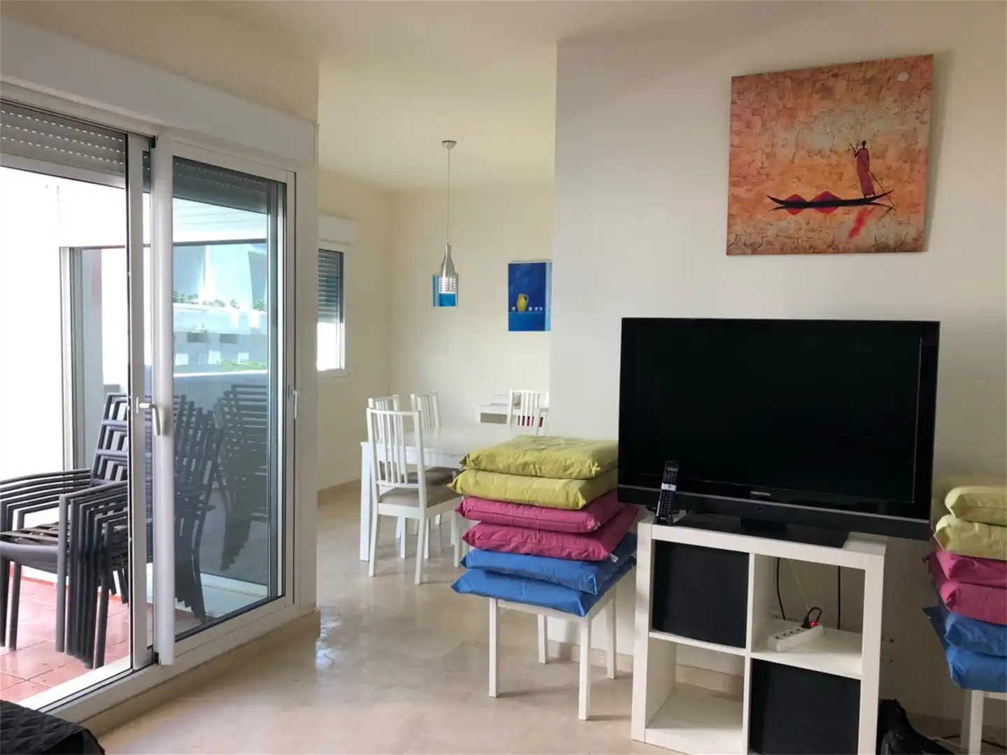 Sala de estar de Dúplex de alquiler en Estepona con Aire acondicionado, Calefacción y Jardín privado