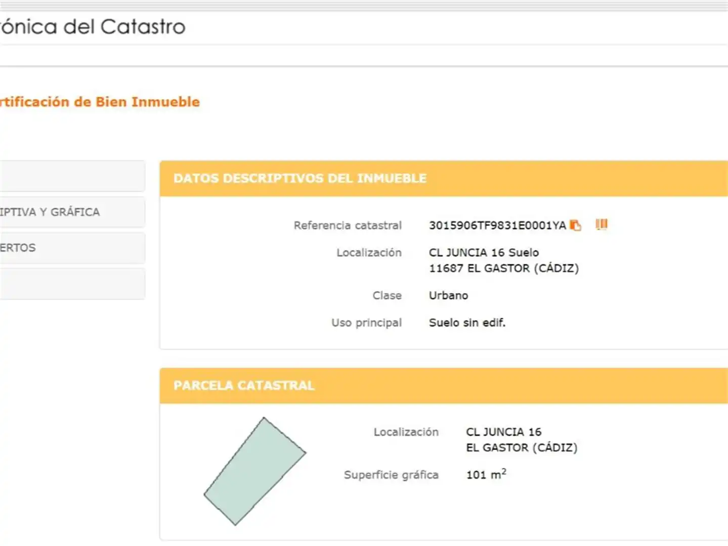 Jardí de Urbanitzable en venda en El Gastor