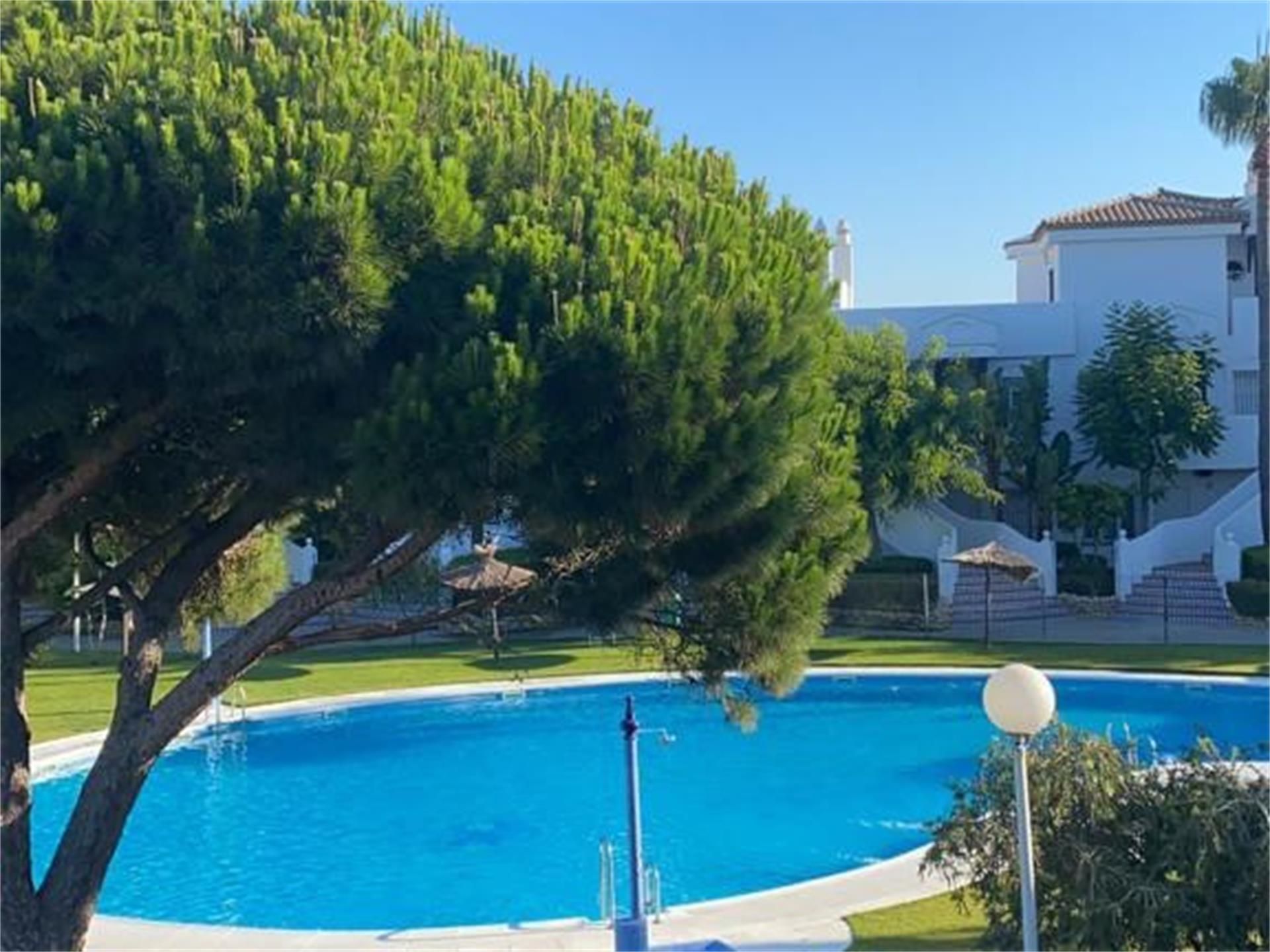 Jardí de Apartament de lloguer en Chiclana de la Frontera amb Aire condicionat, Terrassa i Piscina