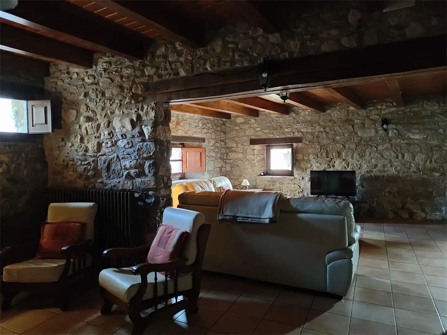 Sala d'estar de Pis en venda en Mieres (Girona) amb Terrassa, Piscina i Balcó