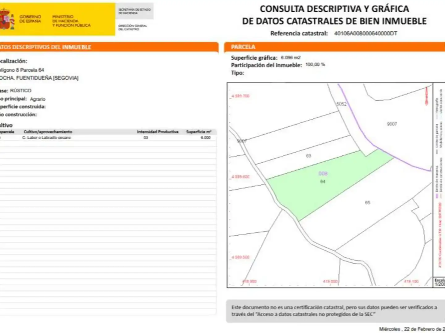 Terreno en venta en Calabazas de Fuentidueña Terreno en venta en Calabazas de Fuentidueña