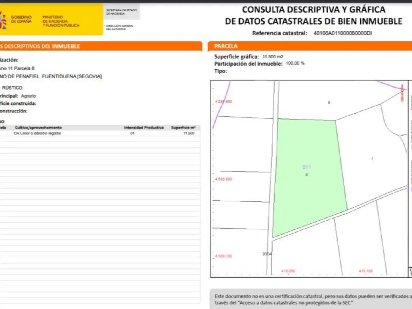 Terreno en venta en Calabazas de Fuentidueña Terreno en venta en Calabazas de Fuentidueña