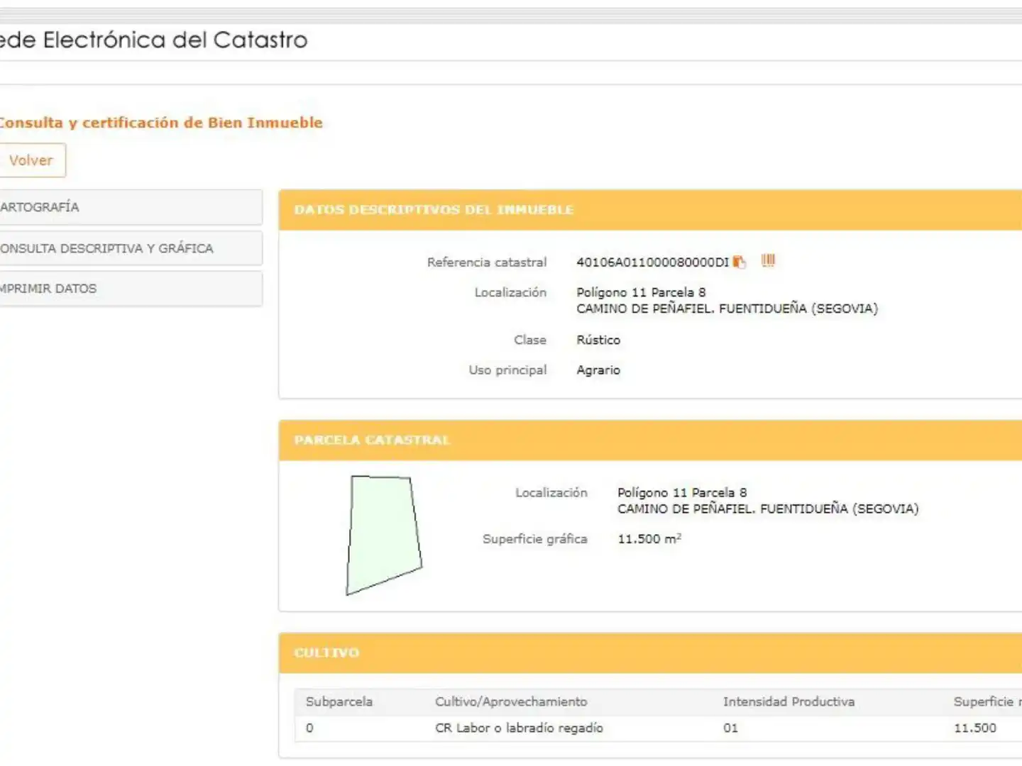 Terreno en venta en Calabazas de Fuentidueña Terreno en venta en Calabazas de Fuentidueña