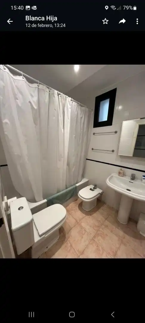 Bany de Casa adosada de lloguer en La Antilla amb Jardí privat, Piscina i Moblat