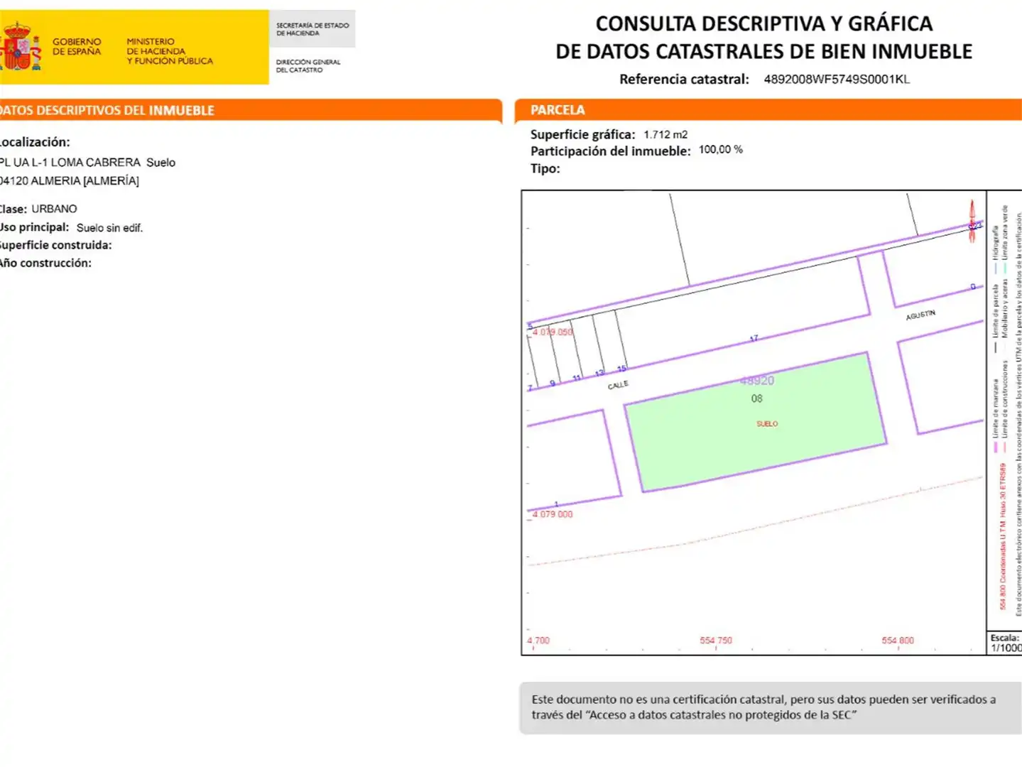 Grundstücke zum Verkauf in Calle Agustín Gómez Arcos, 39, Costacabana - Loma Cabrera Grundstücke zum Verkauf in Almería