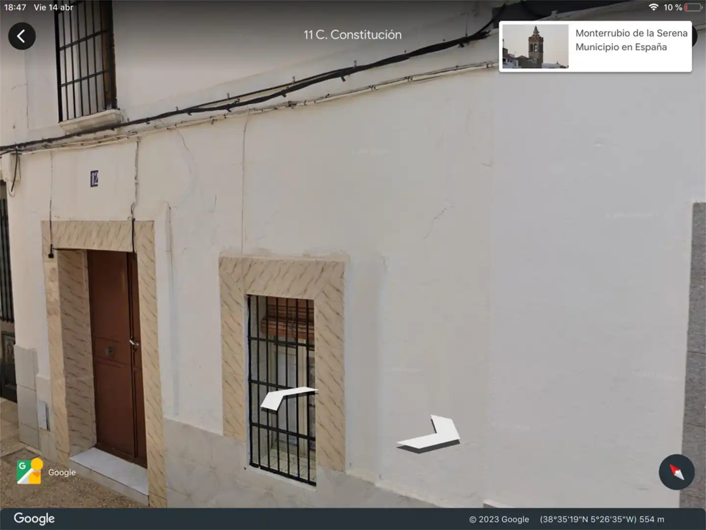 Vista exterior de Casa adosada en venta en Monterrubio de la Serena con Amueblado y Balcón