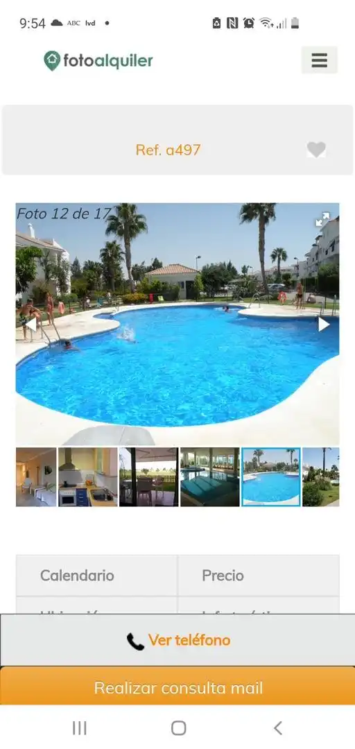 Piscina de Apartamento de alquiler en Rota con Aire acondicionado, Calefacción y Jardín privado