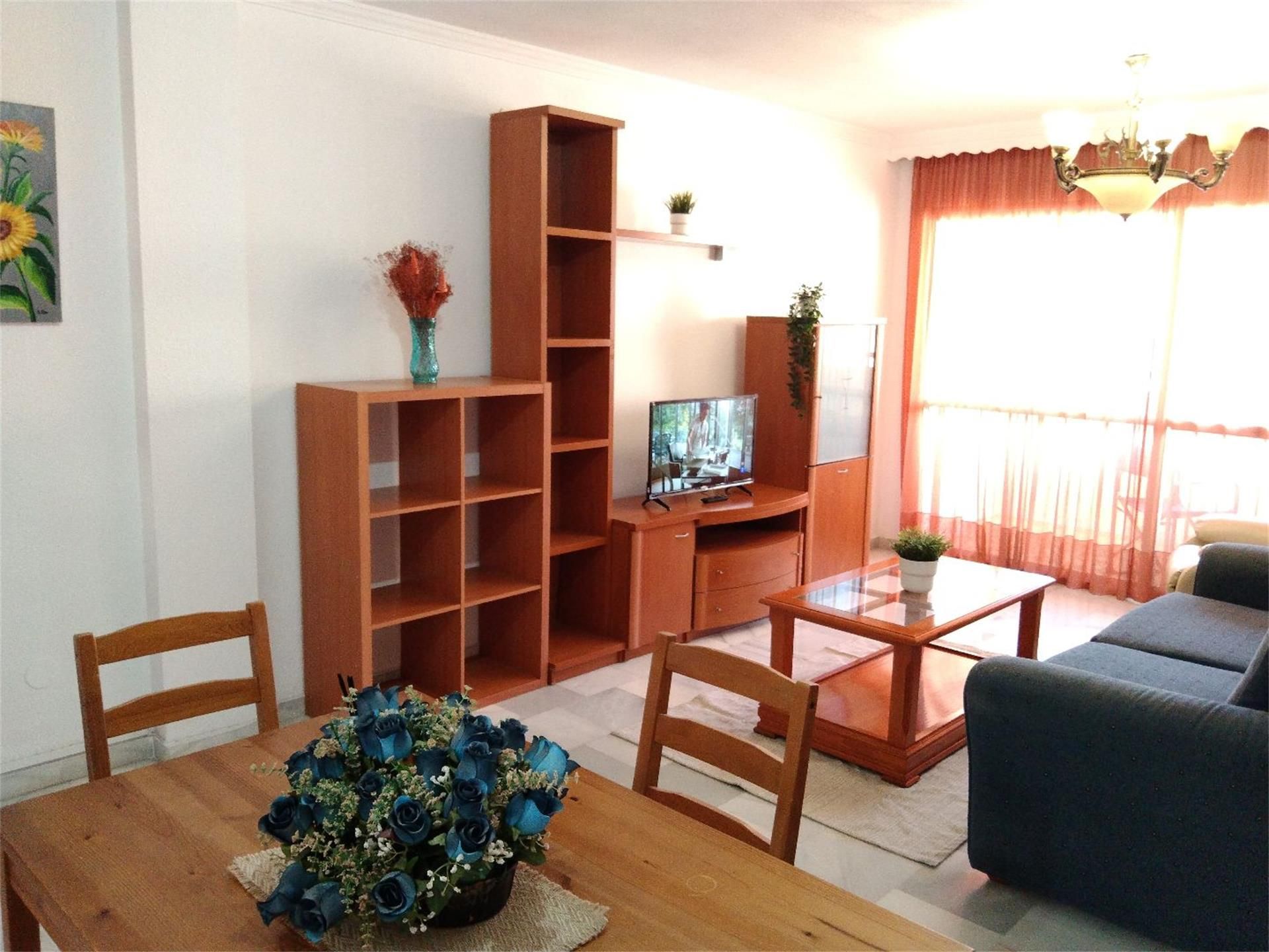 Sala d'estar de Pis de lloguer en Málaga Capital amb Aire condicionat, Jardí privat i Terrassa
