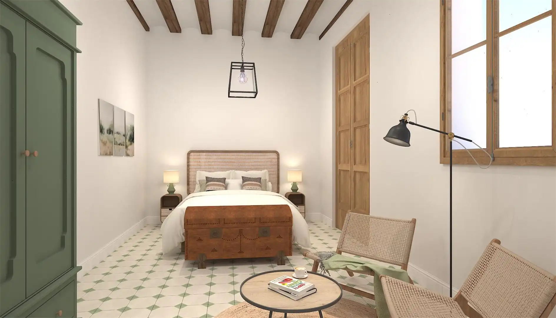 Zimmer in Carrer del Bisbe Català, 48, Centre Schlafzimmer von Maisonette zur untervermieten in Arenys de Mar mit Klimaanlage, Heizung und Parkett