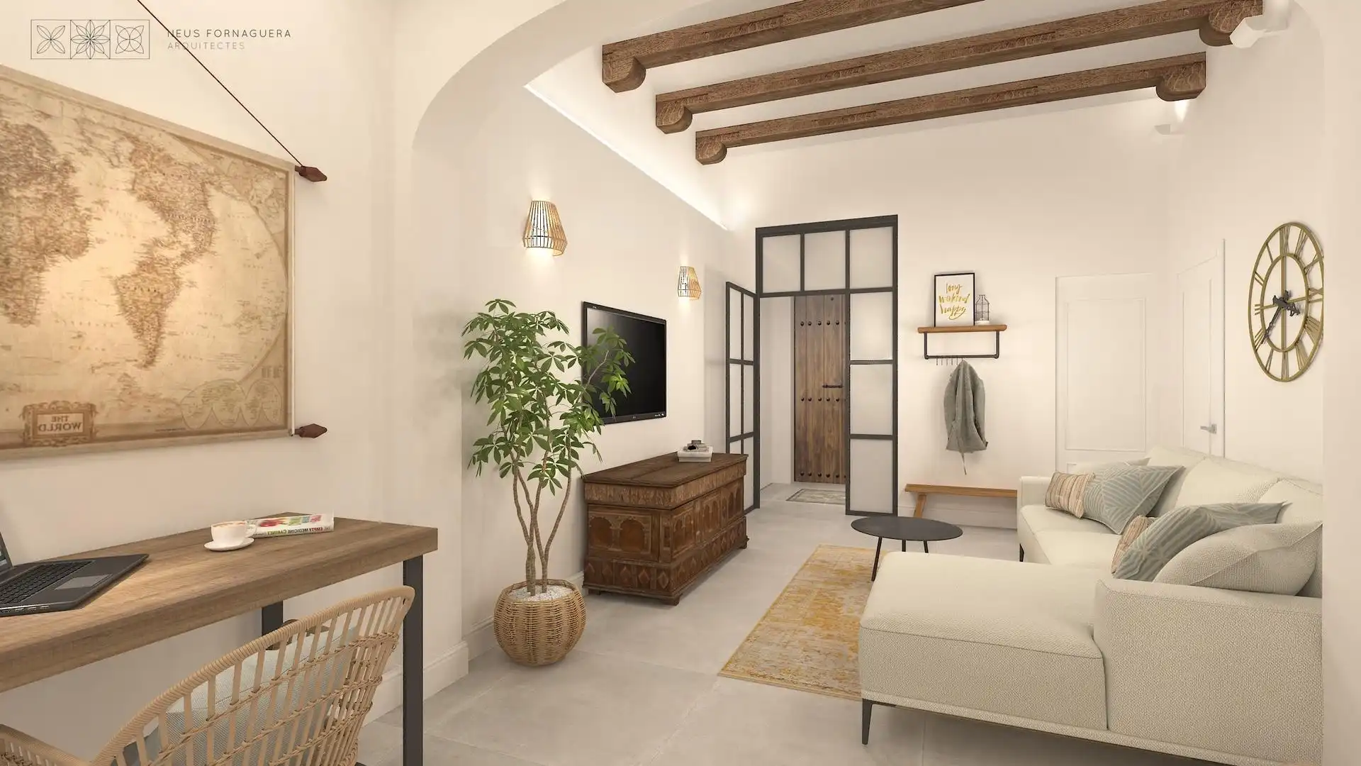 Zimmer in Carrer del Bisbe Català, 48, Centre Wohnzimmer von Maisonette zur untervermieten in Arenys de Mar mit Klimaanlage, Heizung und Parkett