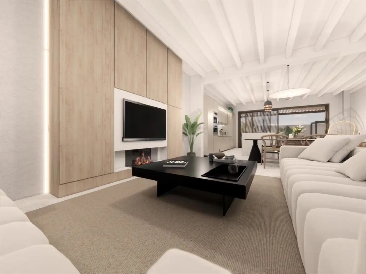 Living room of Detached homes for sale in Ses Salines  with Air Conditioner, Terrace and Swimming Pool
