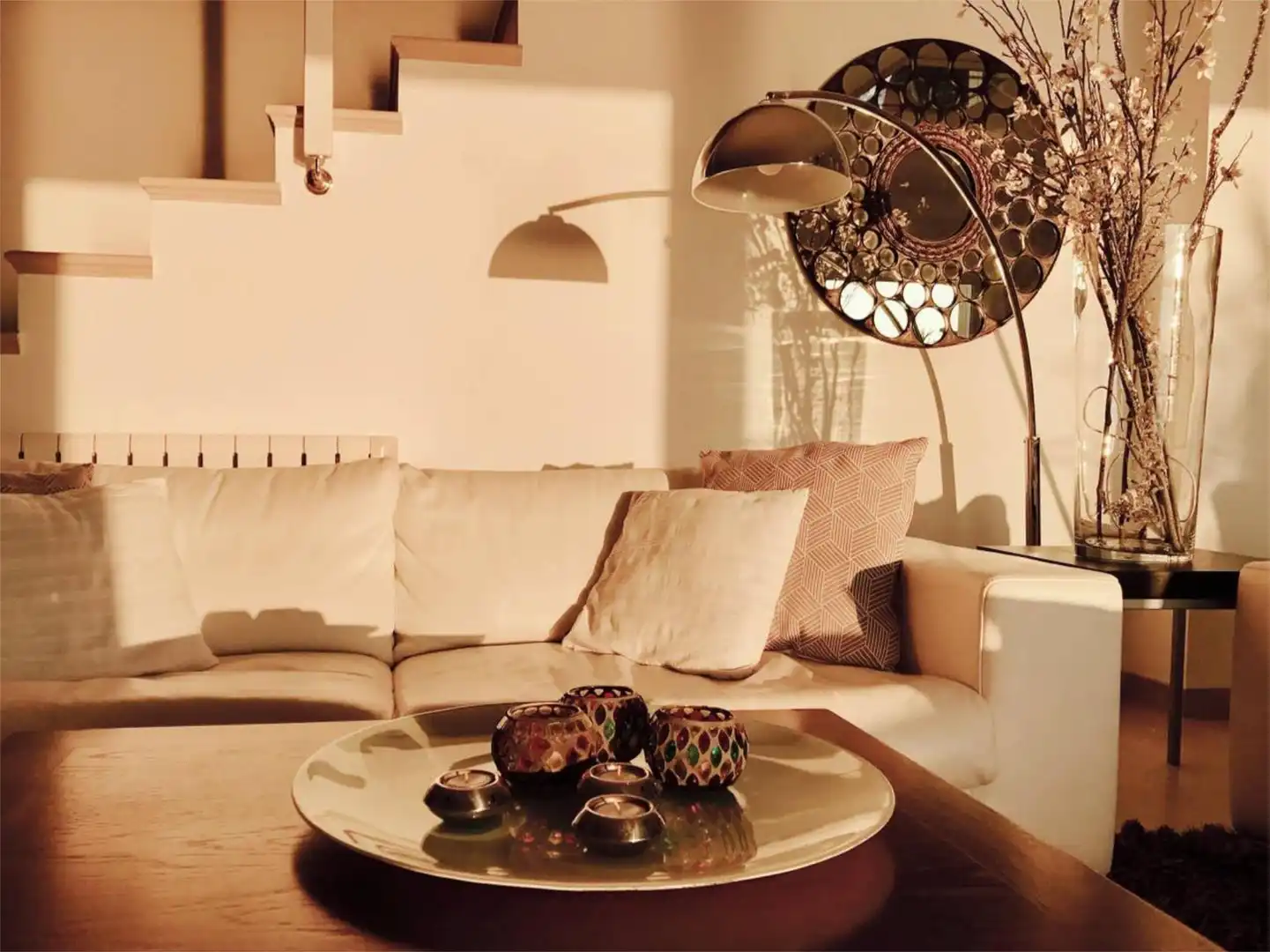 Wohnzimmer von Wohnung zur Miete in Llucmajor mit Klimaanlage, Heizung und Privatgarten