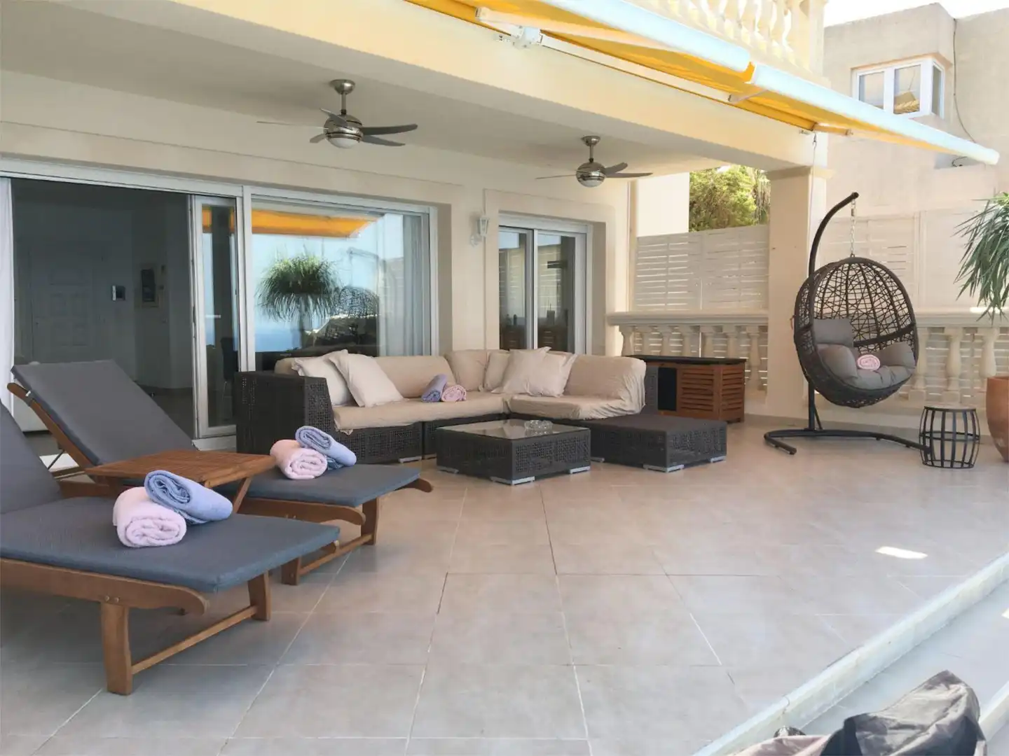 Terrasse von Wohnung zur Miete in Llucmajor mit Klimaanlage, Heizung und Privatgarten
