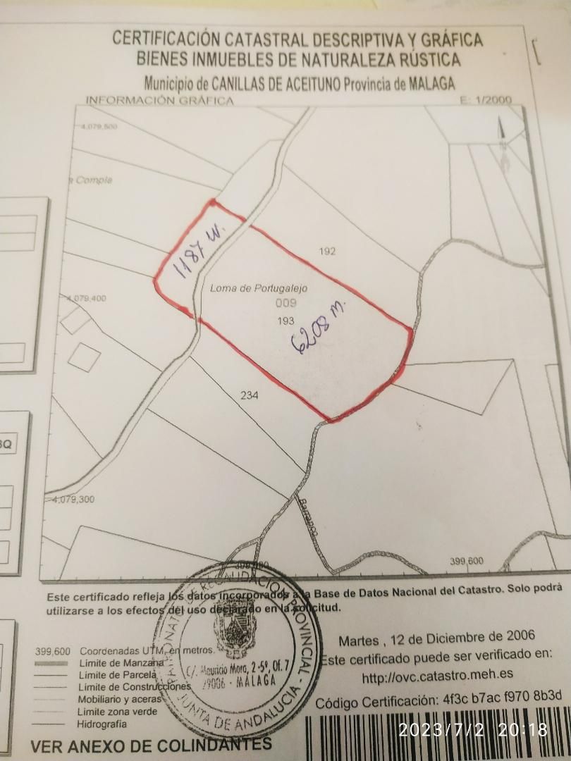 Terreno en venta en Canillas de Aceituno