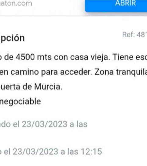 Foto 2 de Urbanitzable en venda a Carril Navarros del Rio, 27, Llano de Brujas, Murcia