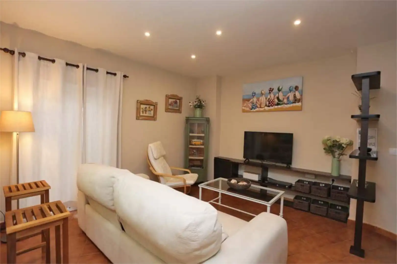 Sala d'estar de Apartament de lloguer en Conil de la Frontera amb Aire condicionat, Calefacció i Terrassa