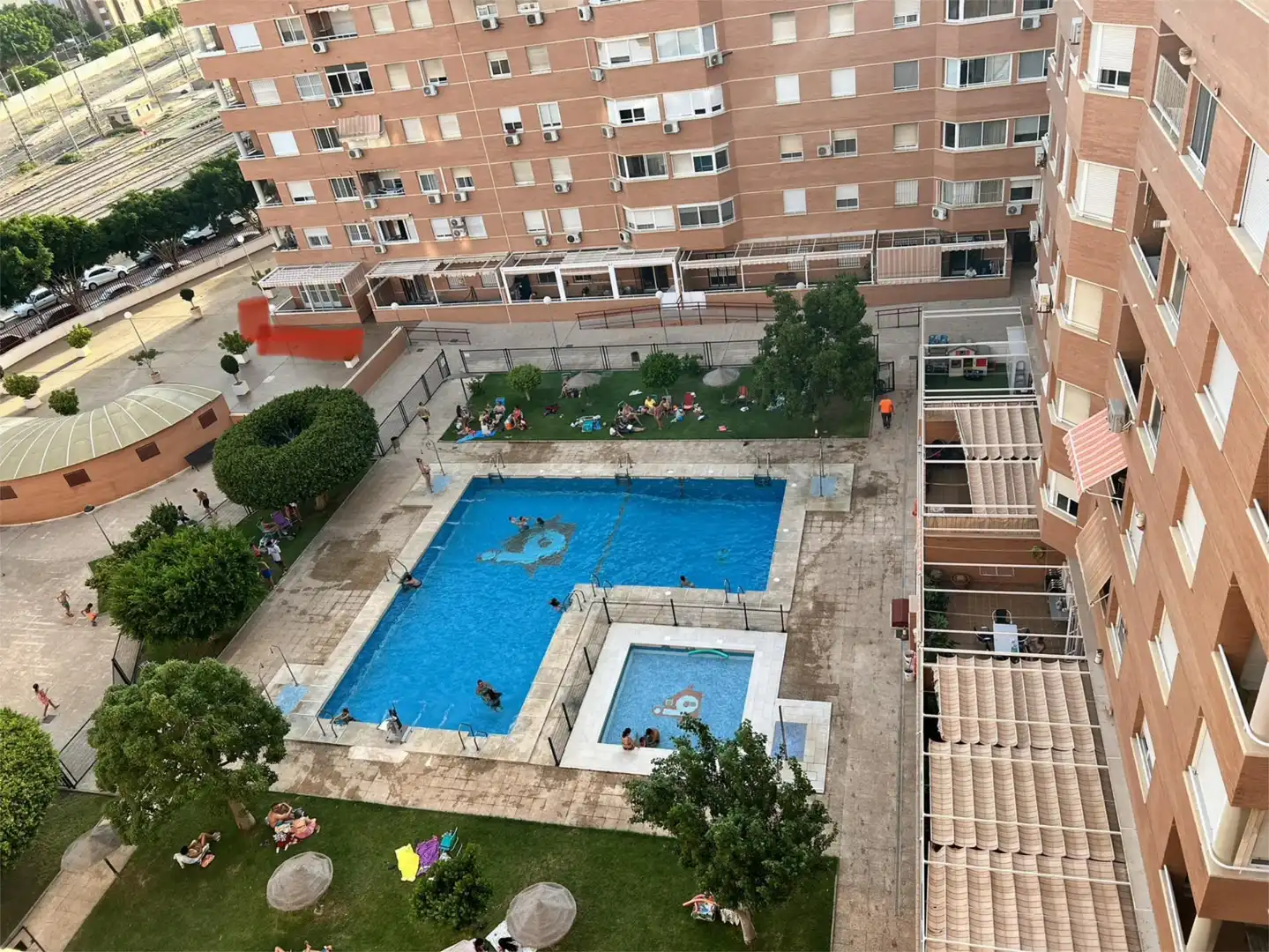 Swimming pool of Flat for sale in Almería  with Air Conditioner, Parquet flooring and Terrace
