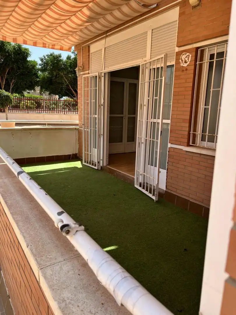 Garden of Flat for sale in Almería  with Air Conditioner, Parquet flooring and Terrace