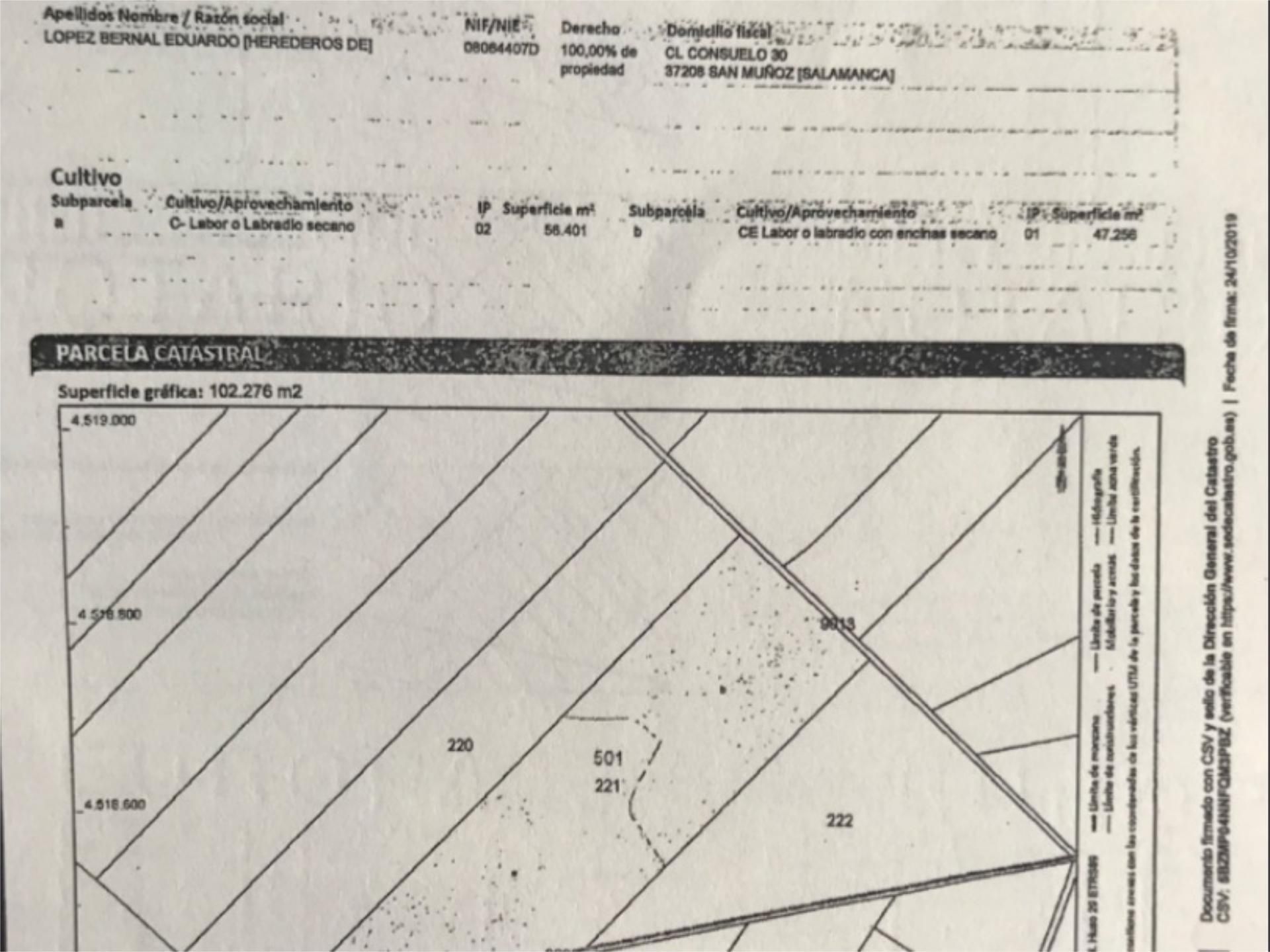 Land for sale in Carrascal del Obispo