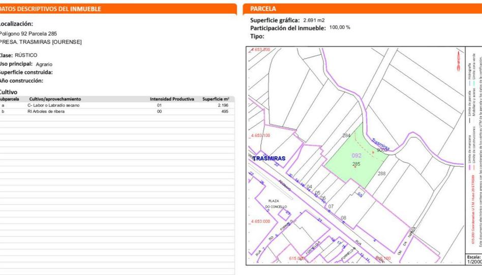 Foto 1 de Terreny en venda a Calle Otero Pedrayo, 12, Trasmiras, Ourense
