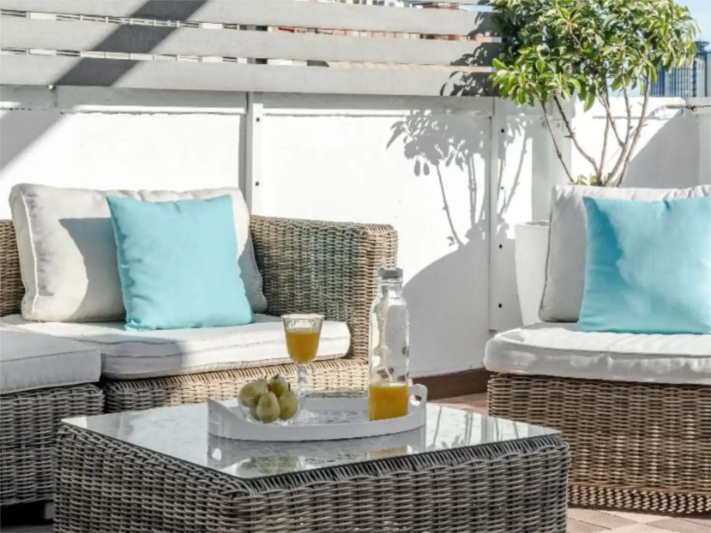 Flat for rent in Calle del Pensamiento, 27, Castillejos - Cuzco Terrace of Flat for rent in Madrid with Air Conditioner, Heating and Private garden