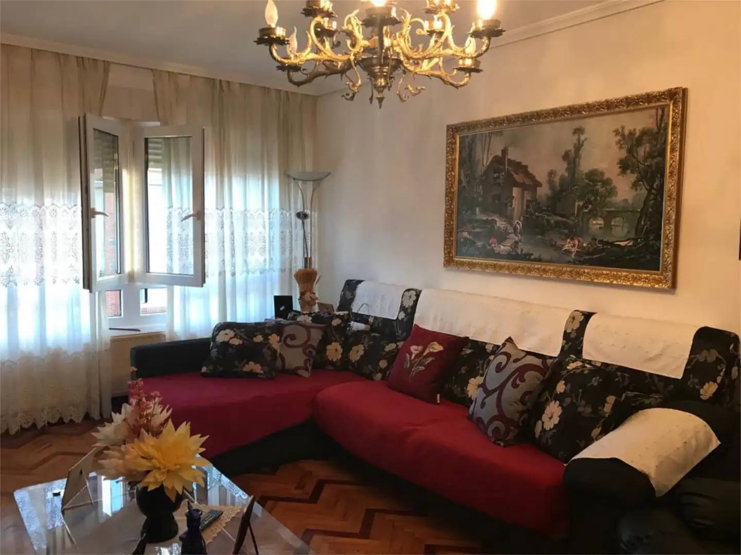 Wohnzimmer von Wohnung zum Verkauf in Aguilar de Campoo mit Heizung, Parkett und Terrasse