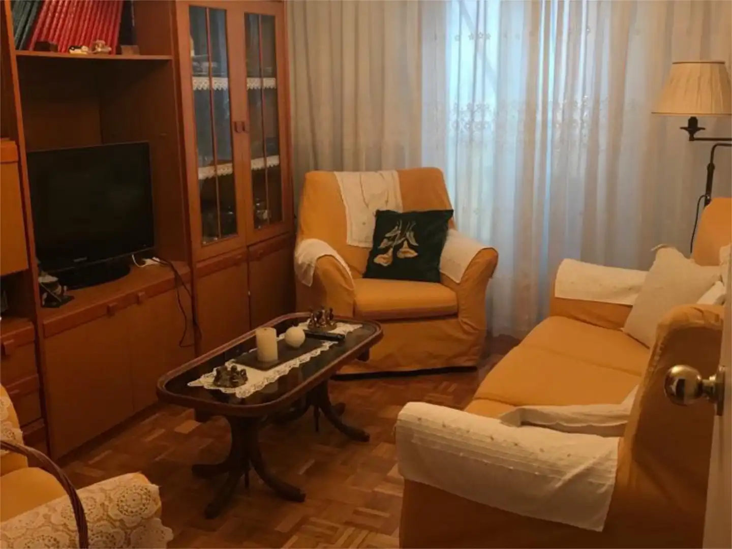 Wohnzimmer von Wohnung zum Verkauf in Aguilar de Campoo mit Heizung, Parkett und Terrasse
