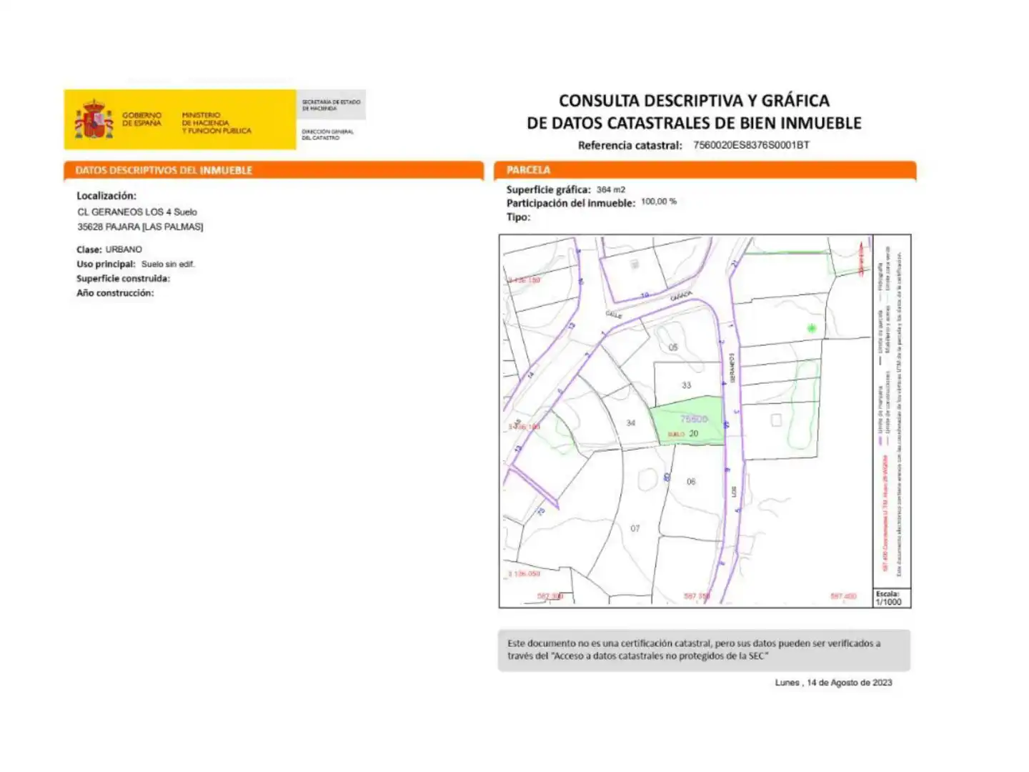 Residential zum Verkauf in Calle los Geranios, 4, Päjara pueblo Residential zum Verkauf in Pájara