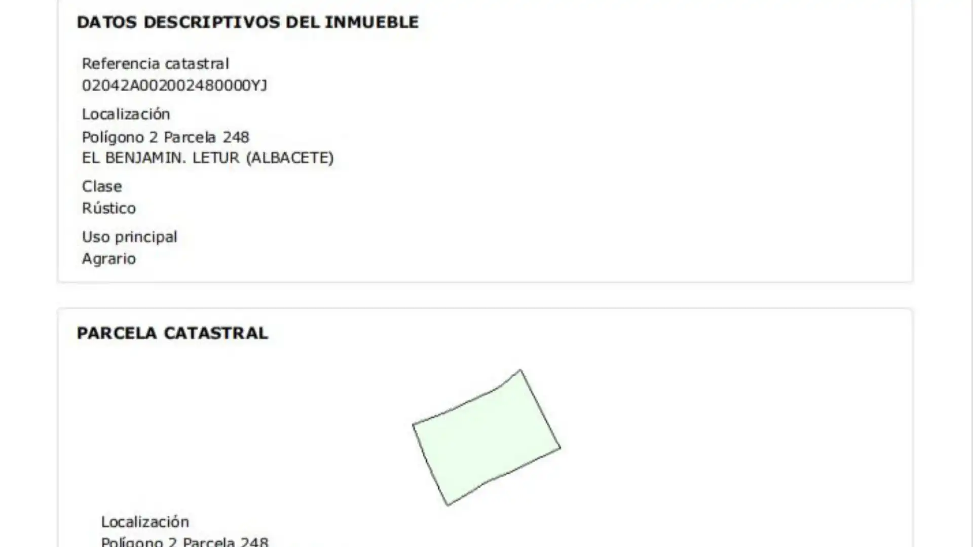 Vista exterior de Terreno en venta en Letur